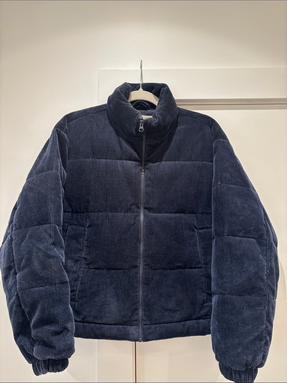 Everlane Navy Corduroy Puffer Jacket